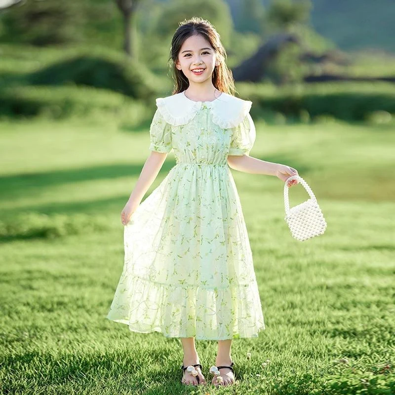 女童连衣裙儿童公主裙夏季小女孩夏天裙子2025新款夏装童装碎花裙