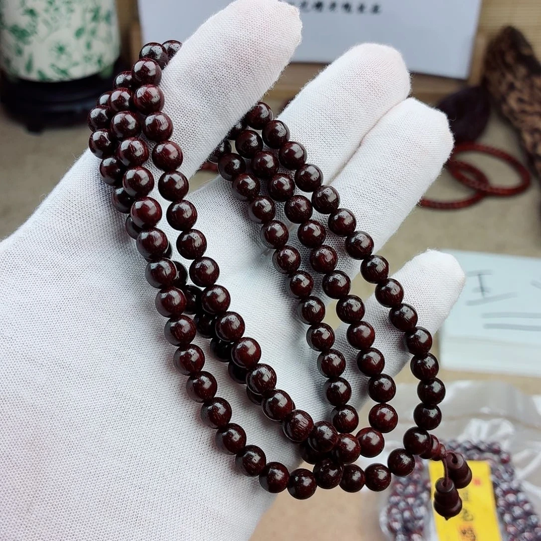 檀香紫檀（小叶紫檀）无事牌07无胶无腊108颗