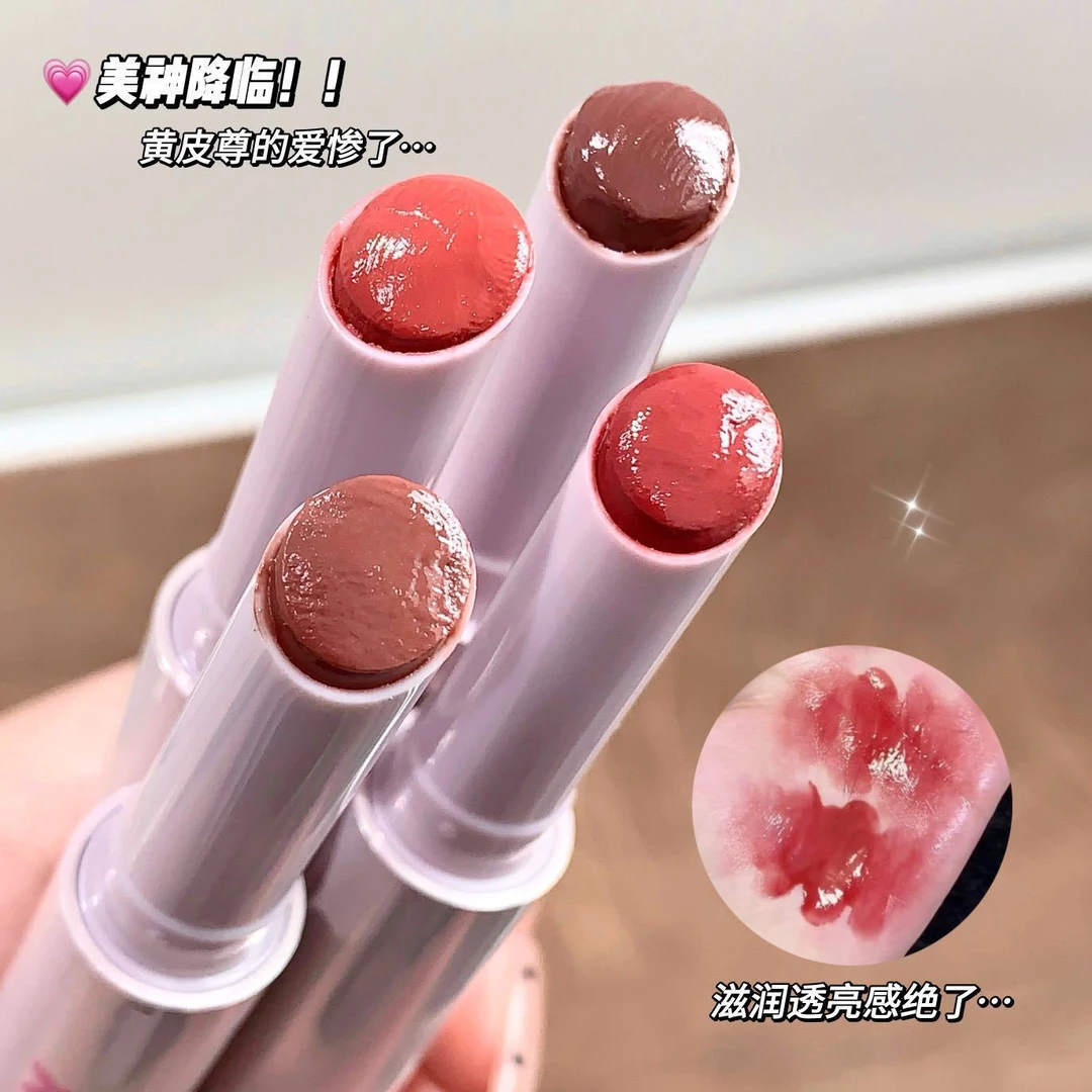 保湿kakashow透光镜面固体唇蜜水光玻璃嘟嘟唇低饱和奶茶色学生