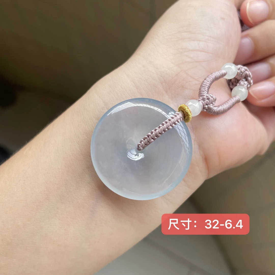 天然缅甸翡翠货    冰紫平安扣