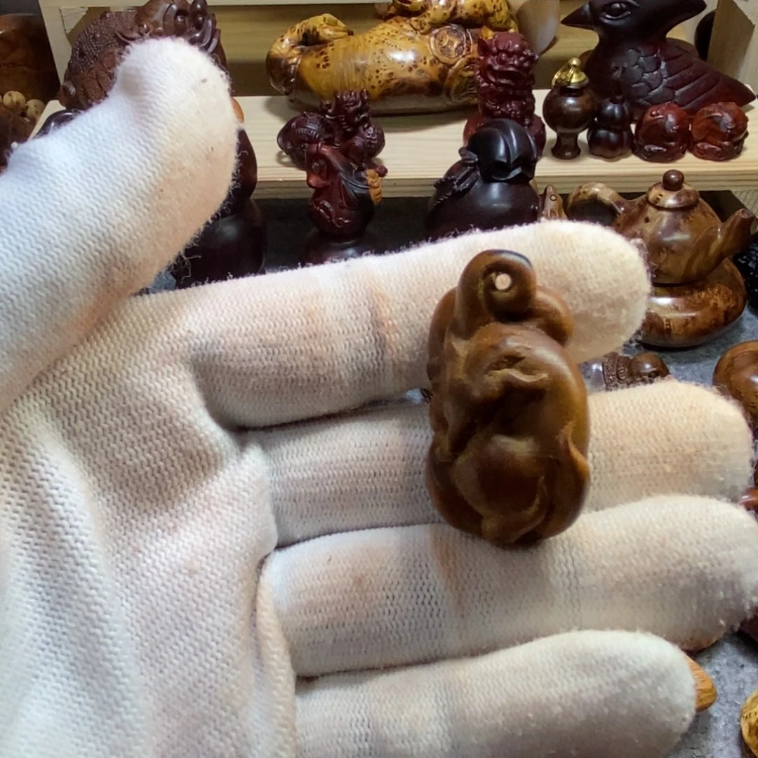 檀香紫檀（小叶紫檀）无事牌雷击枣木狐狸