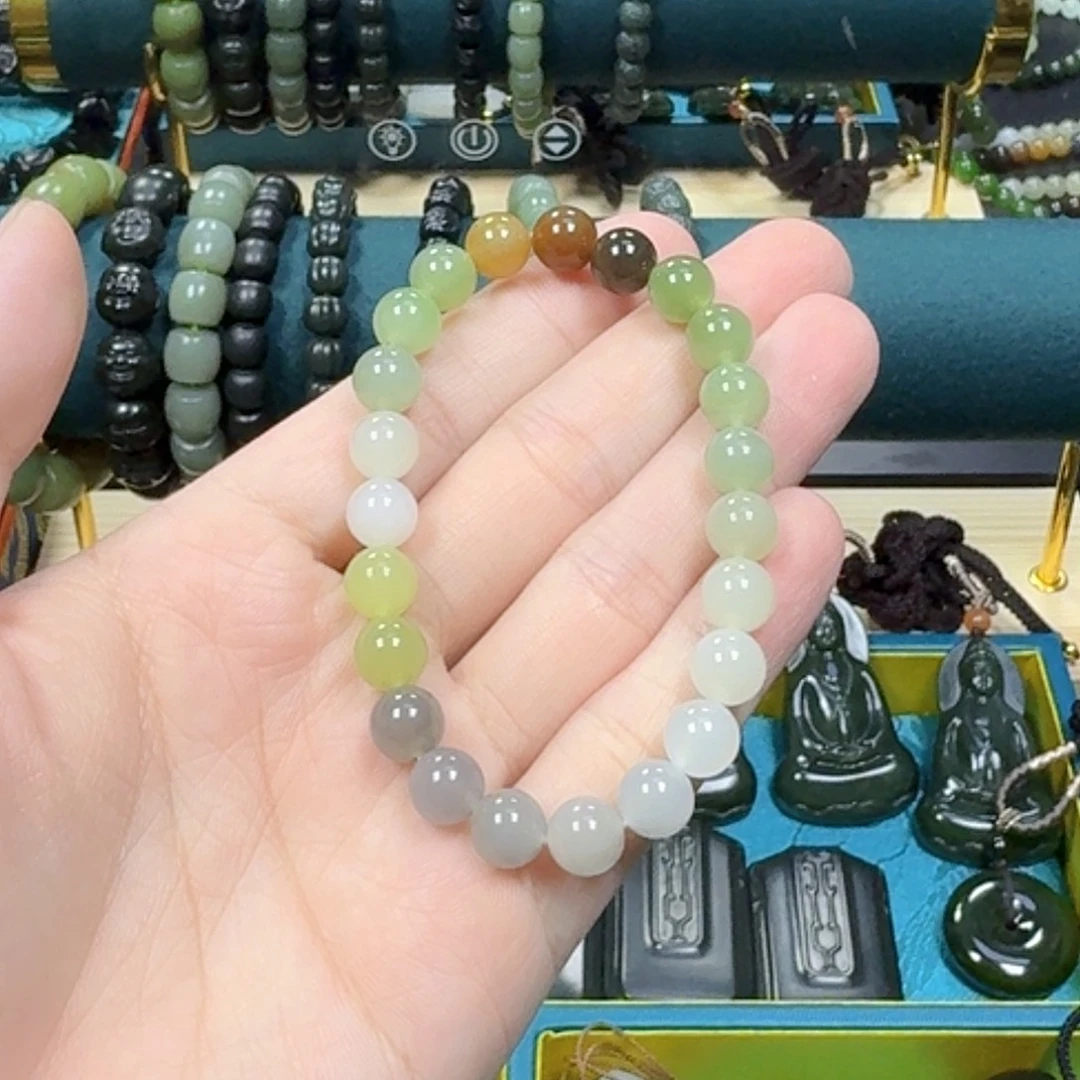 和田玉未镶嵌手串多宝