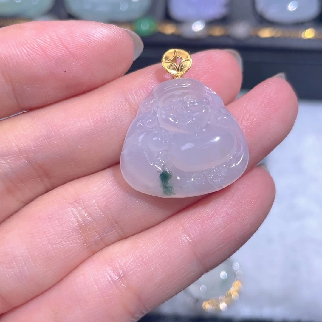 颈饰18K金镶嵌翡翠翡翠