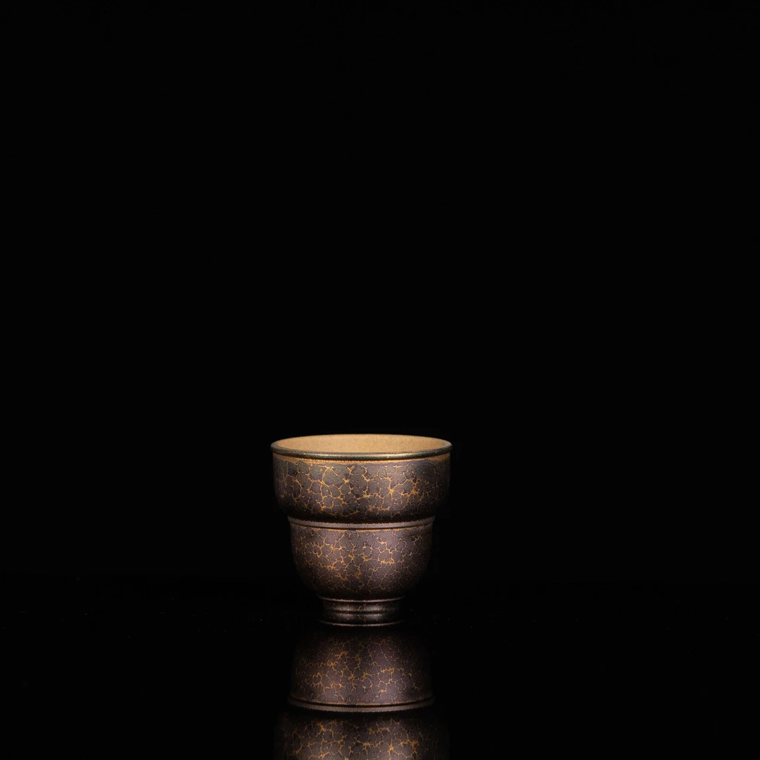 【利贞l葫芦杯】紫砂＋金银大漆烧制 云泉尚窑制约70cc茶具
