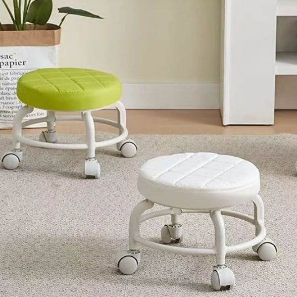 【热卖品】万向轮滑轮矮凳多功能美缝修脚换鞋凳圆凳软座
