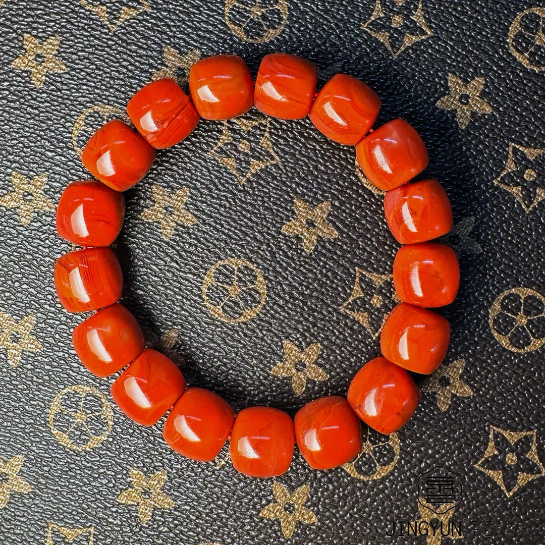 南红精工直切火焰纹老形女款时尚男/女素圈经典老型单圈精美N