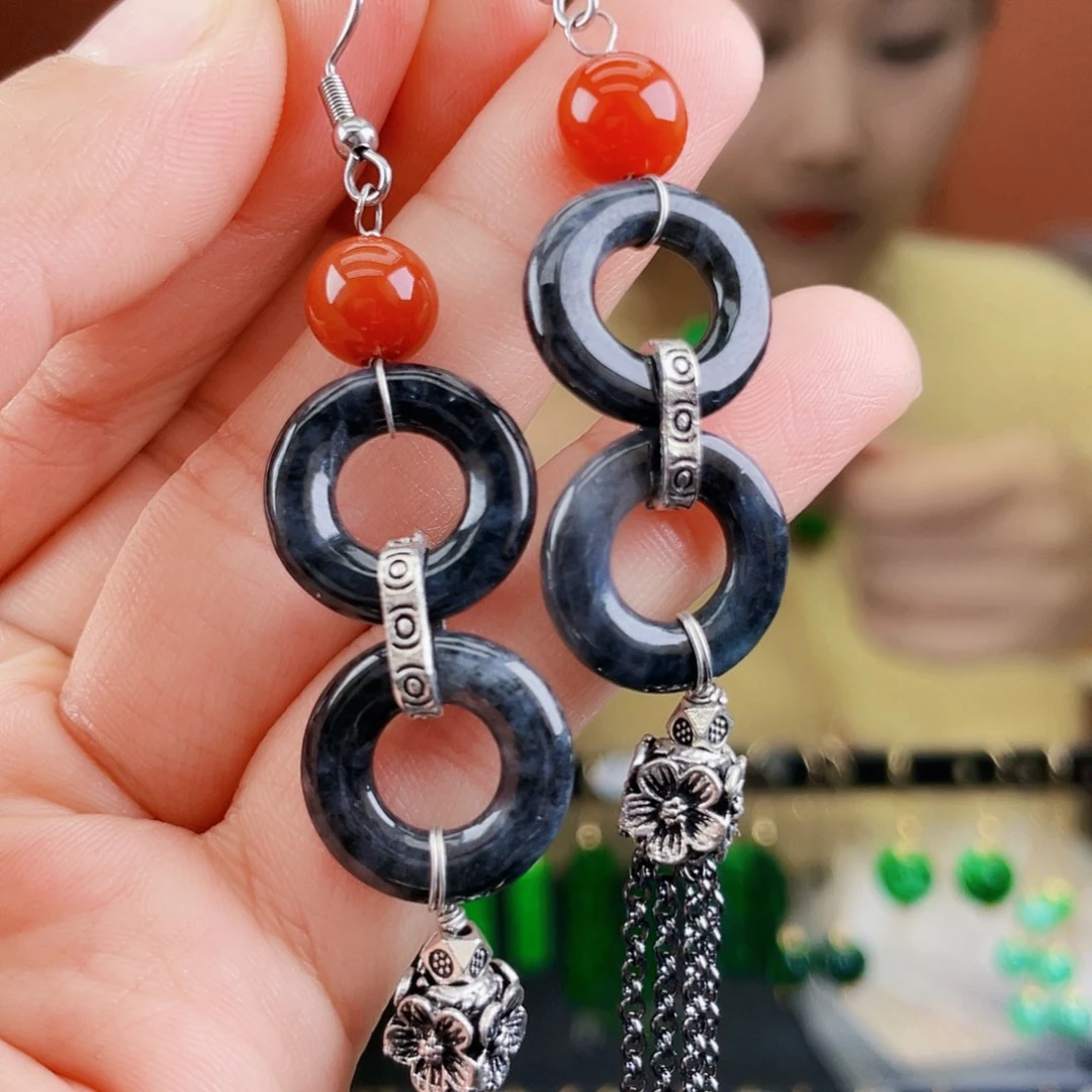 翡翠未镶嵌耳饰饰品