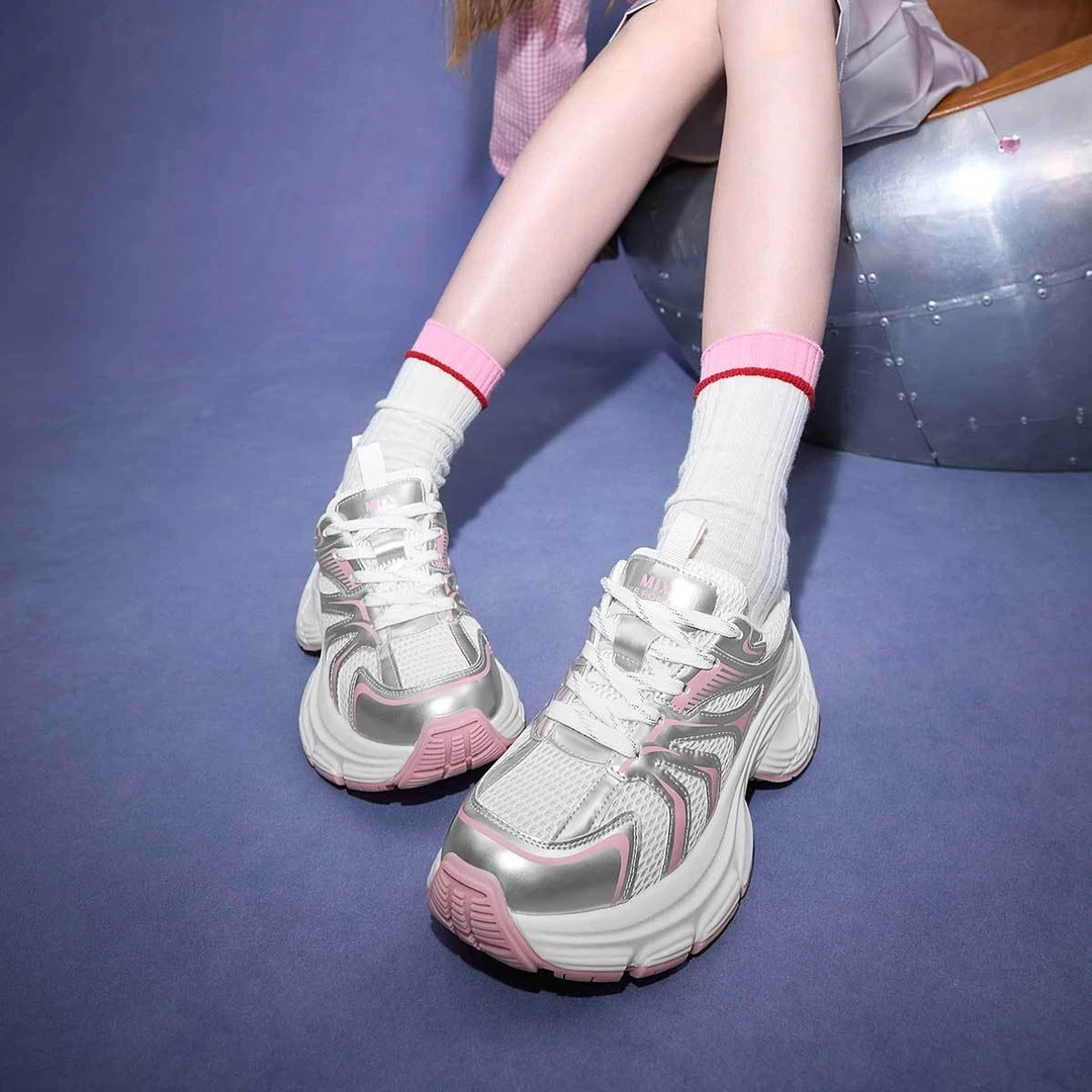 725新款时尚复古女鞋春夏新款复古运动鞋厚底增高休闲鞋子LD-27