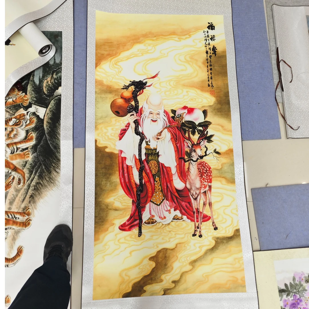 四尺《福禄寿》-竖幅玄关客庭花鸟画