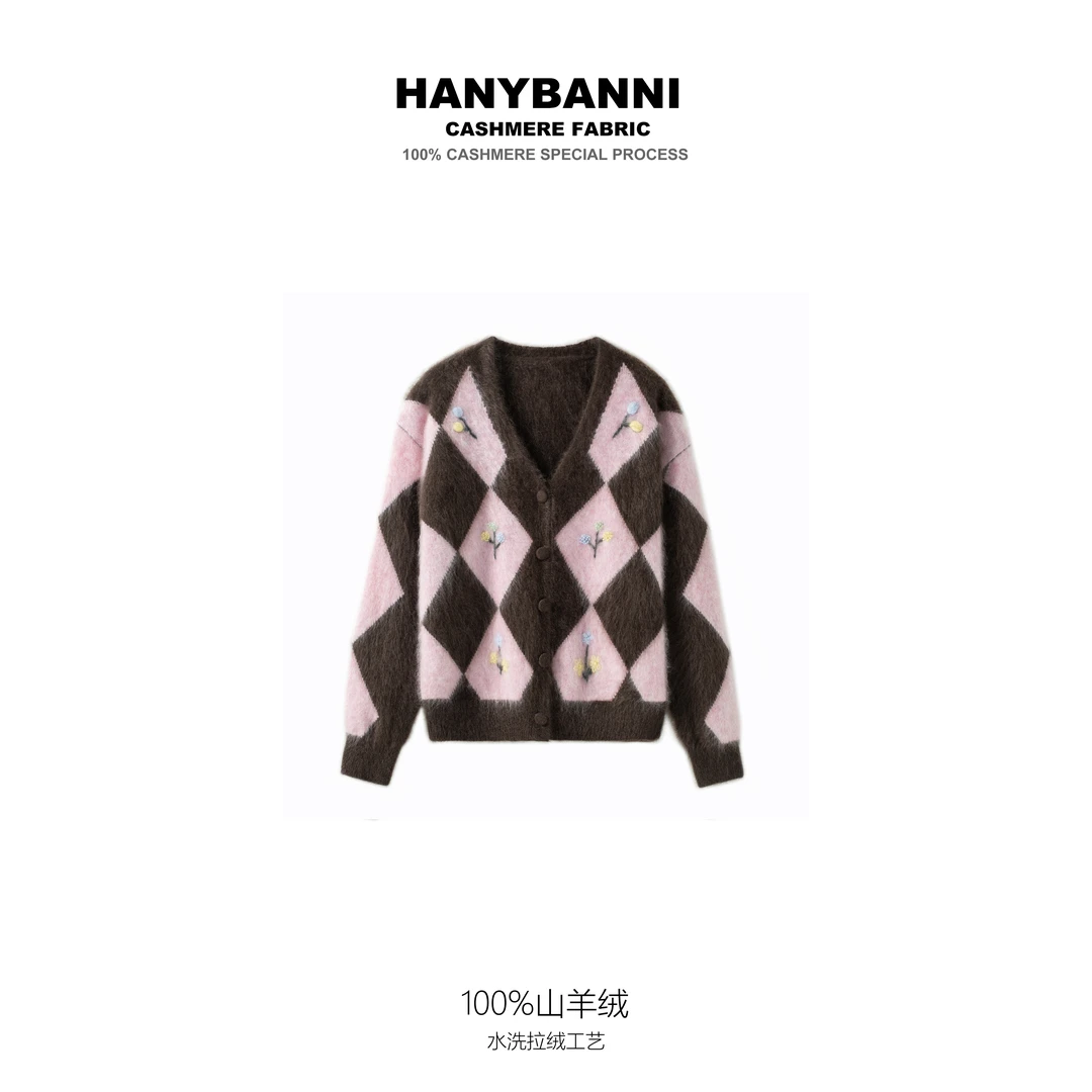 【冬诗幻想】100山羊绒拉绒 冬季可露丽风格潮牌时尚羊绒外套SYR812