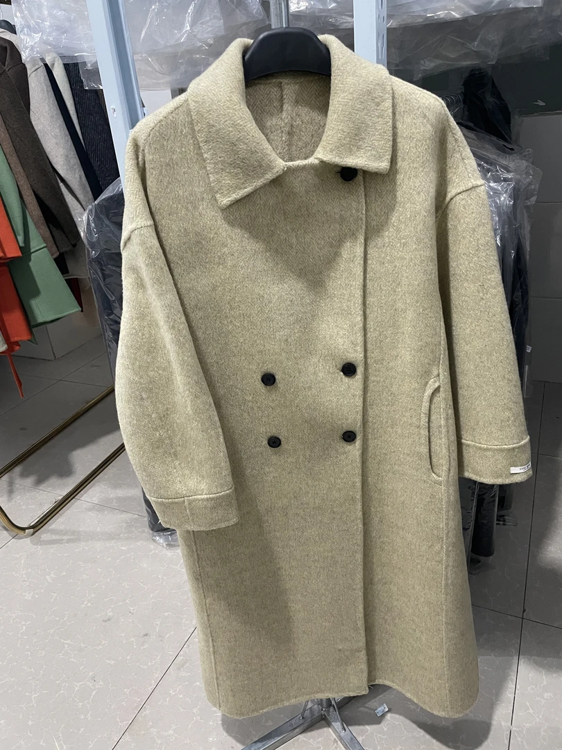 2363高端韩版秋冬双排扣气质减龄呢外套