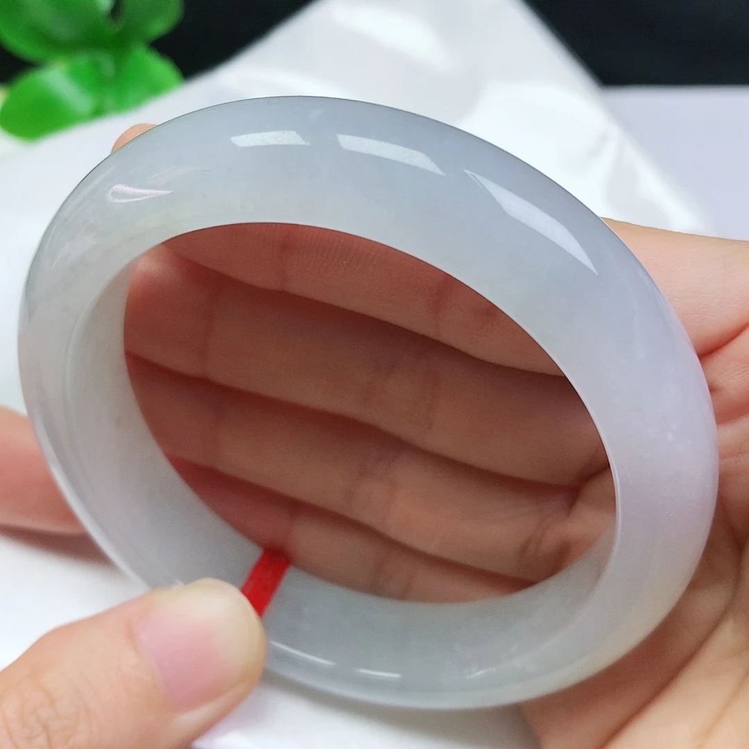 未镶嵌手镯翡翠56.7圈口白月光213