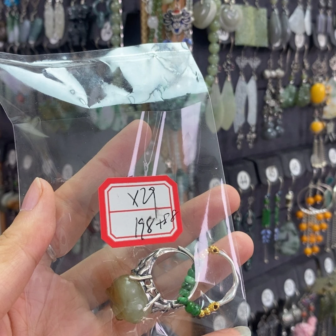 暖***贝和田玉(糖玉)戒指银S925镶嵌X29