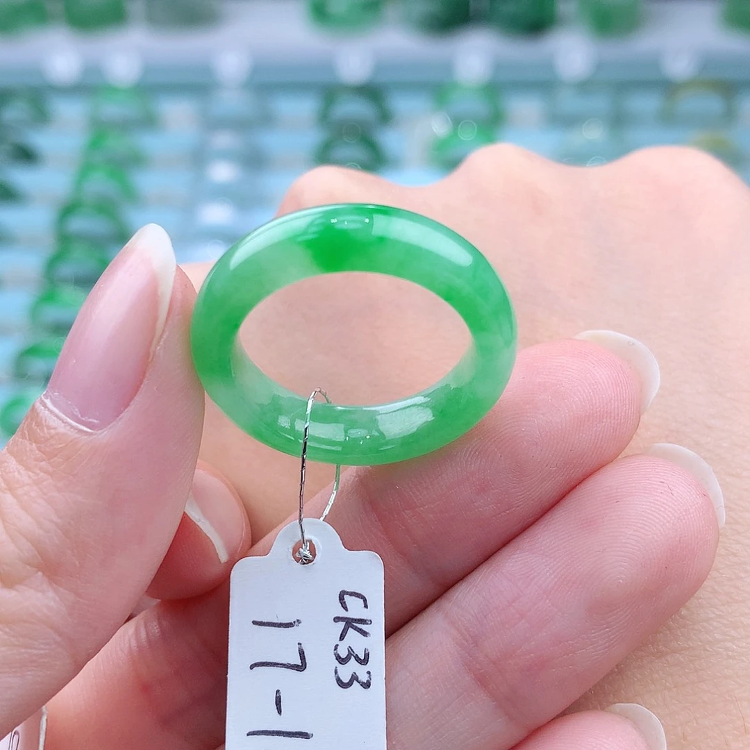 翡翠戒指未镶嵌震*缅甸翡翠A货