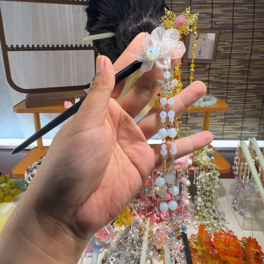 蛇纹石玉合金发饰