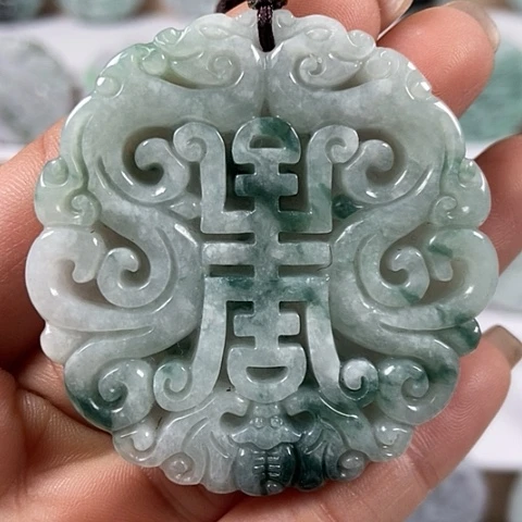翡翠颈饰未镶嵌仿古龙行天下福利