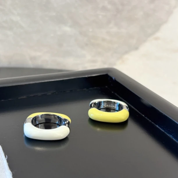 铜合金珐琅耳饰 双色耳圈耳环EH3186