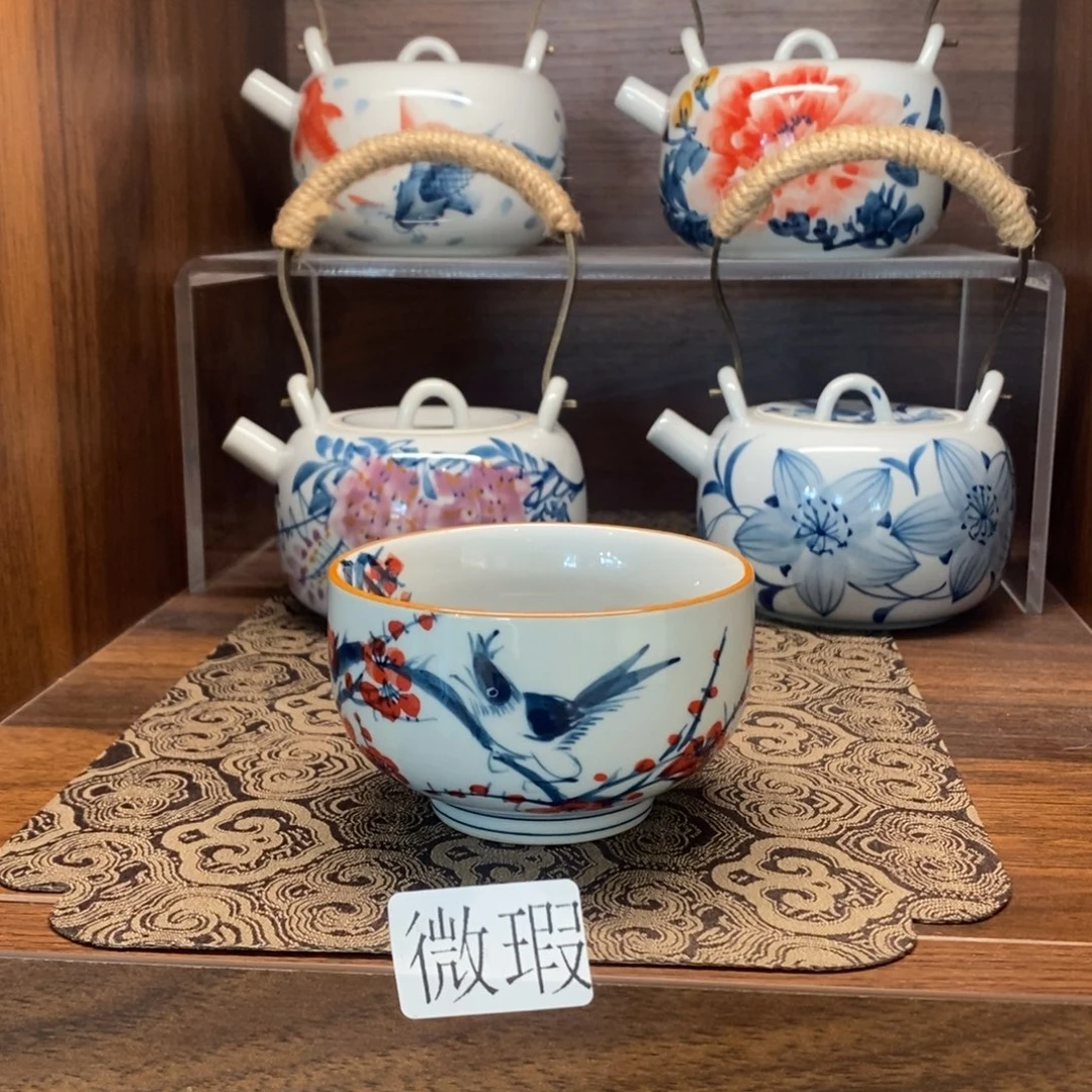 釉下彩老陶泥手工绘制