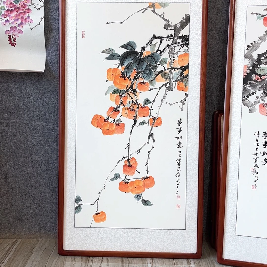 国画书画作品带框63×123