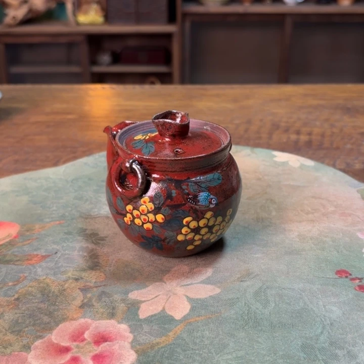 柴烧纯手工手绘陶瓷