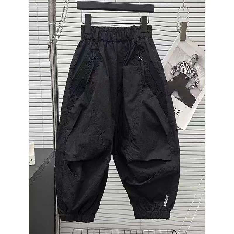 男童春夏【褶皱工装裤】2025新款中大童休闲运动裤