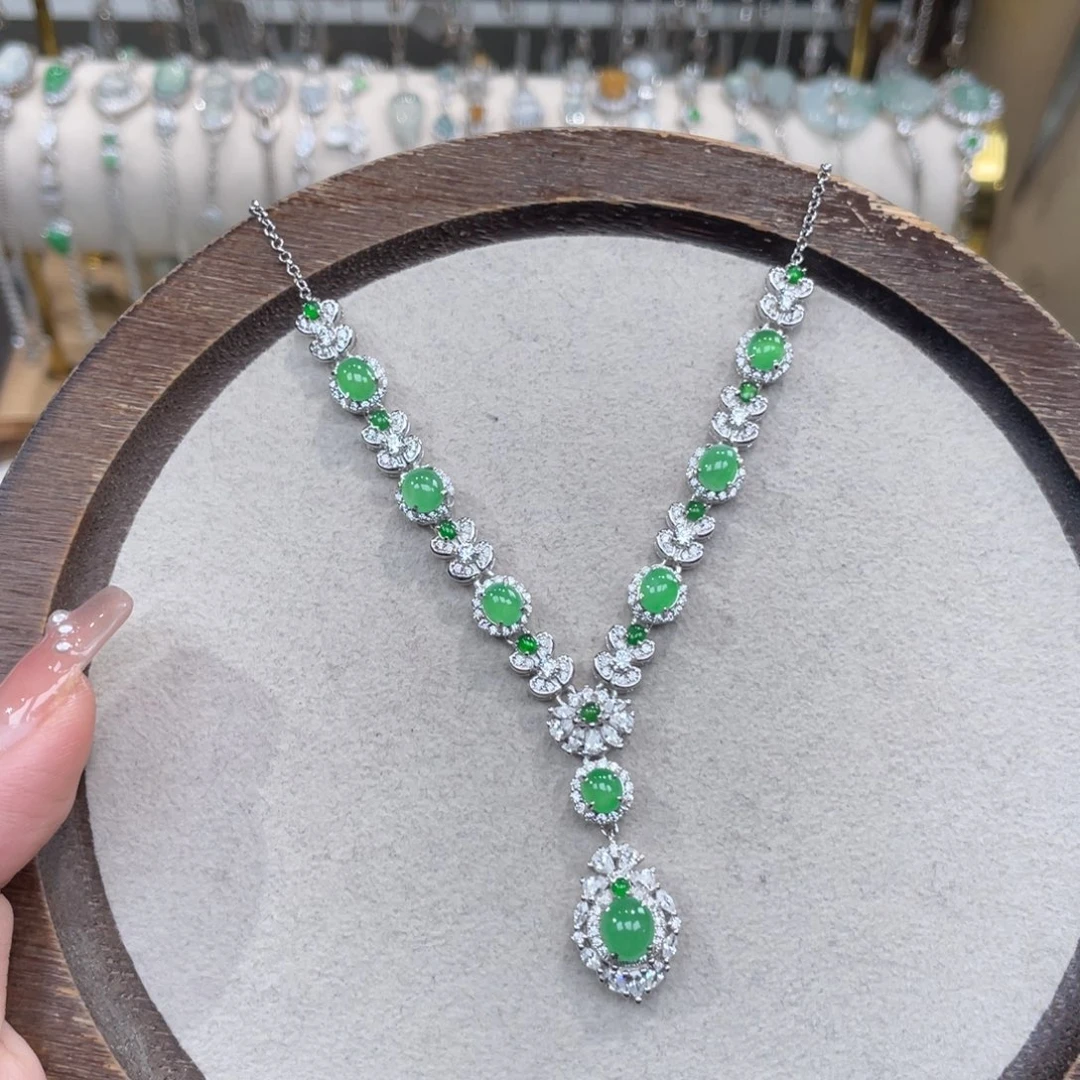 翡翠银S925镶嵌颈饰