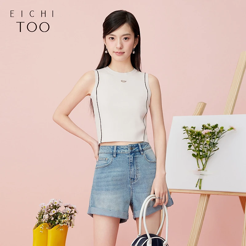 A爱居兔夏季新款经典圆领休闲时尚针织衫背心ENZSJ2P003A