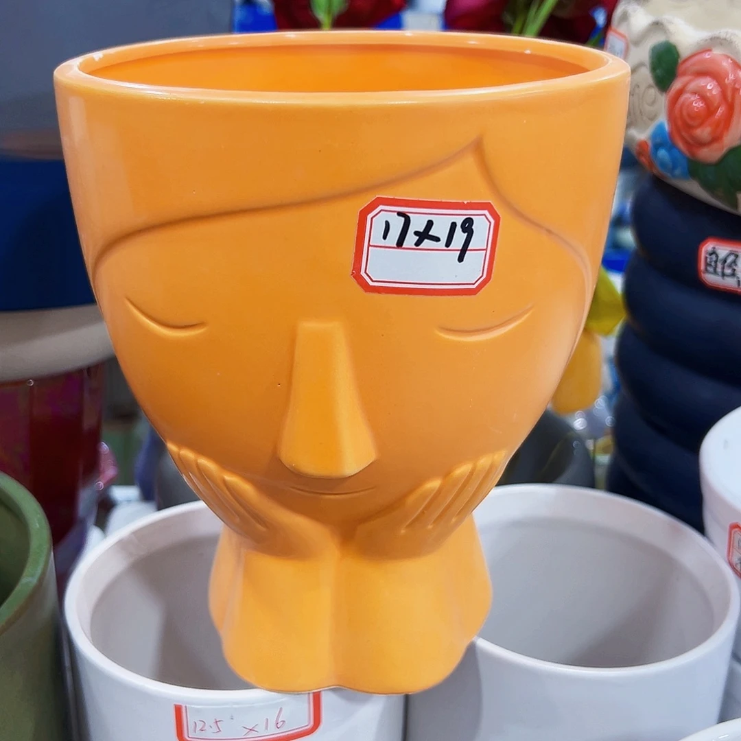 有孔，外贸尾单陶瓷花盆凑单10米包邮