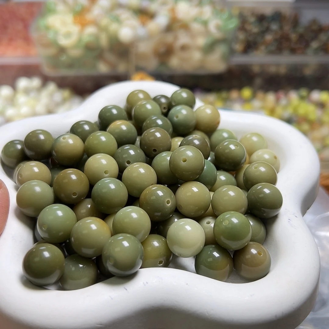 白玉菩提吊坠卡13非料浅敦煌120颗