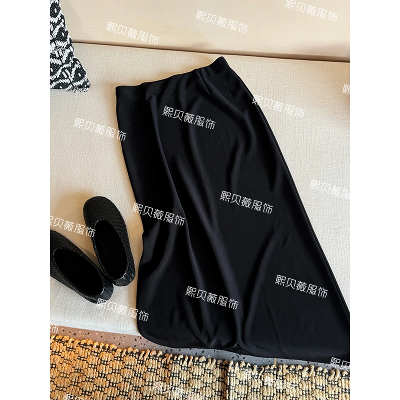 熙贝薇2 早秋新款简约显瘦A字裙气质百搭洋气休闲半身裙 G5177