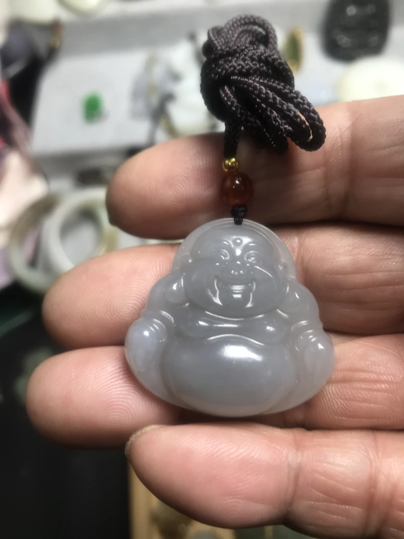 正品和田玉烟紫佛