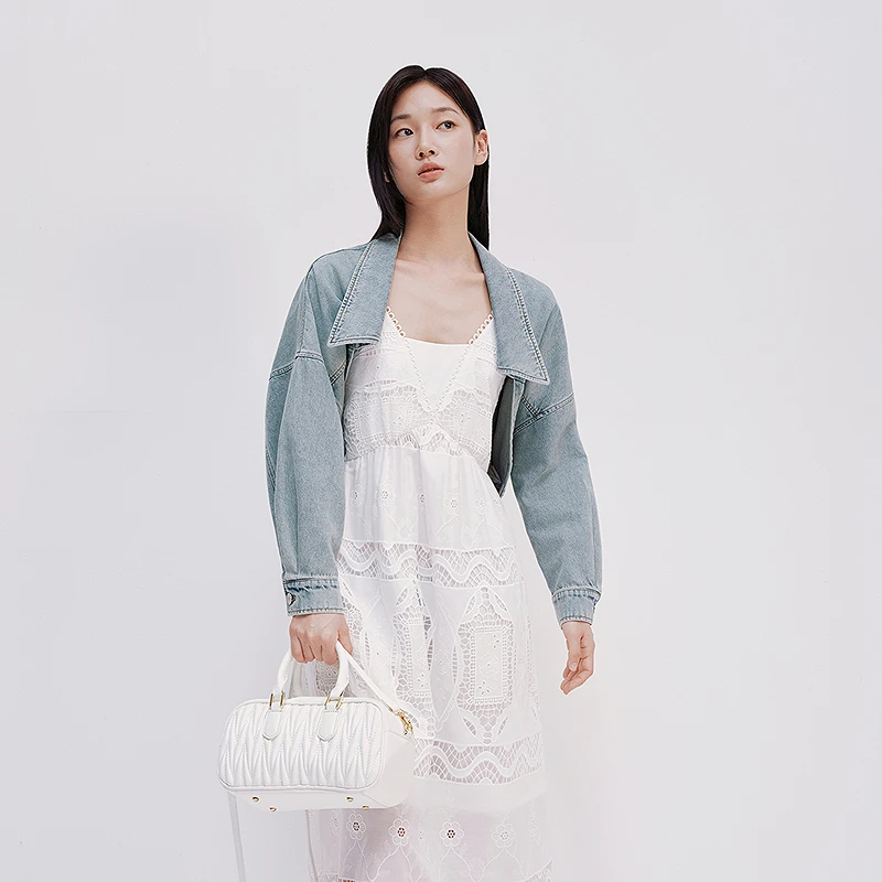 【丹宁系列】HPLY荷比俪夏女延长领休闲牛仔长袖外套HYF25520437