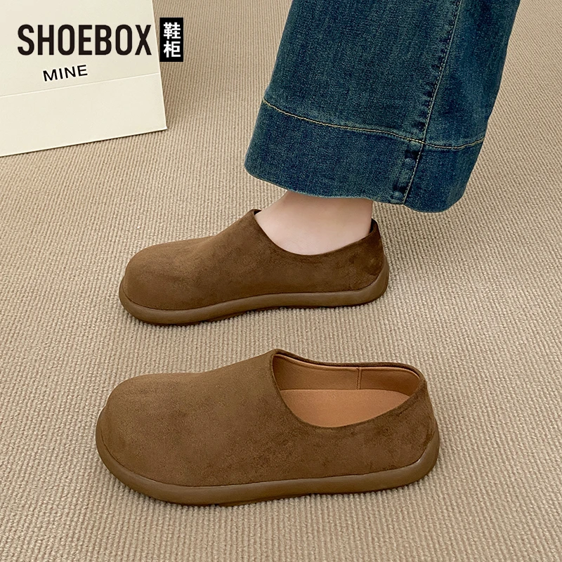 达芙妮集团旗下爆款小土豆勃肯鞋女2025秋季平底懒人一脚蹬豆豆鞋