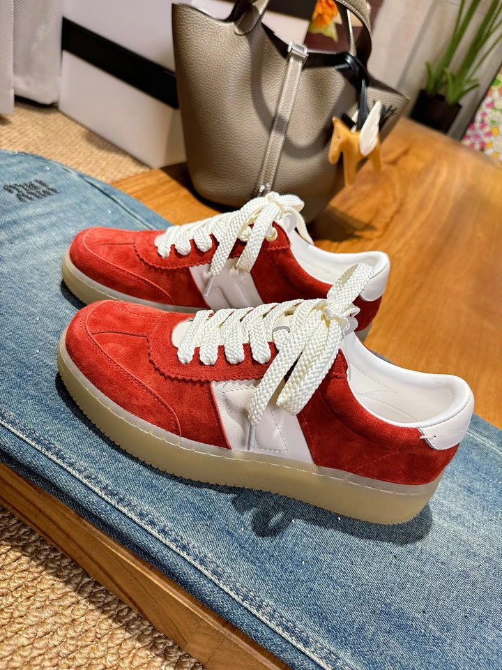 运动休闲鞋夏季时尚韩版德训鞋女时尚休闲鞋系带厚底拼色复古百搭