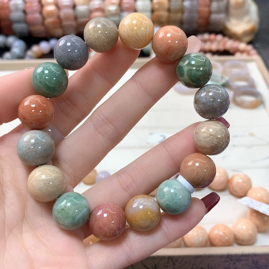 硅化珊瑚（珊瑚玉）手链未镶嵌花****时764