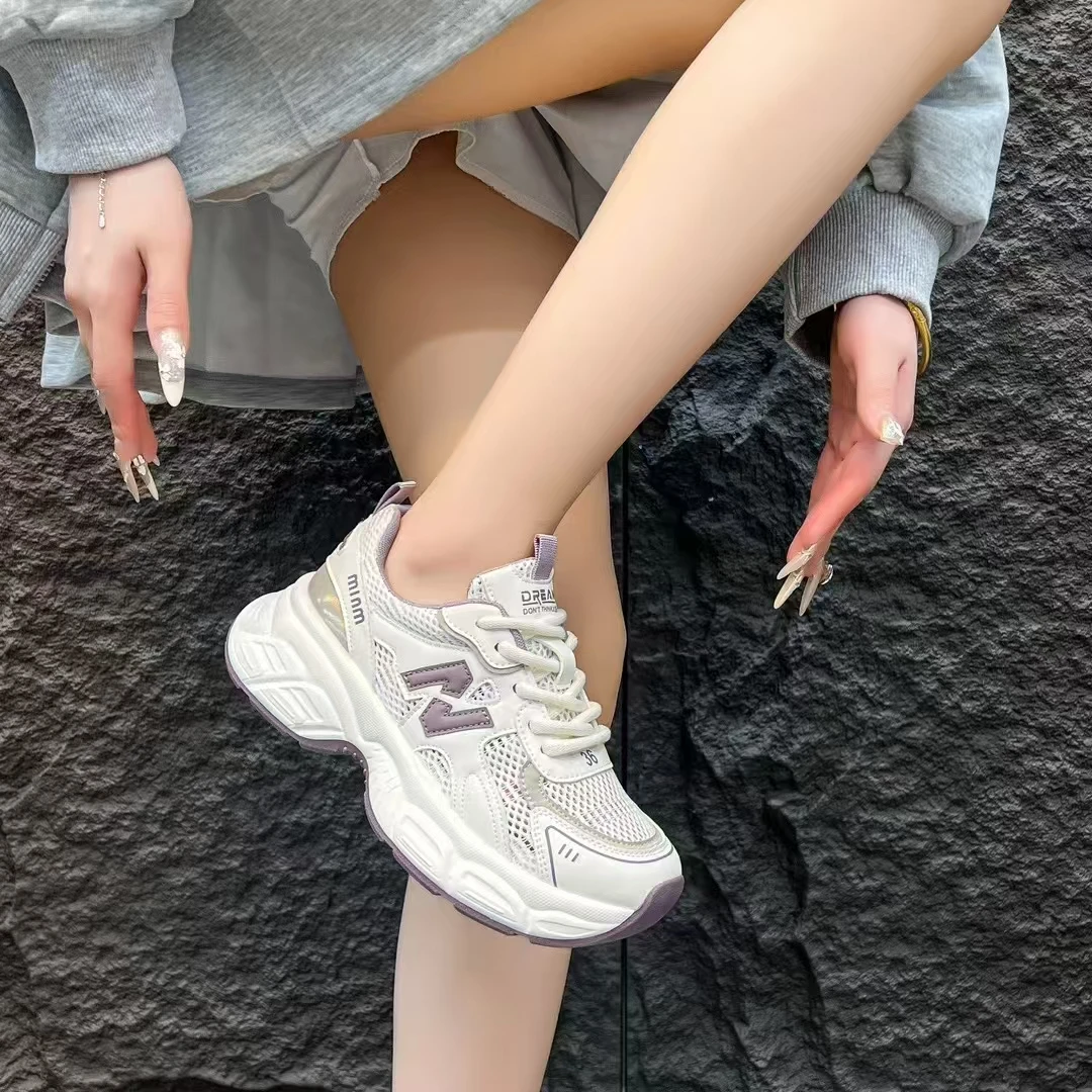 1-透网（赠送90天质保）平底百搭款N标透网老爹鞋 888-51