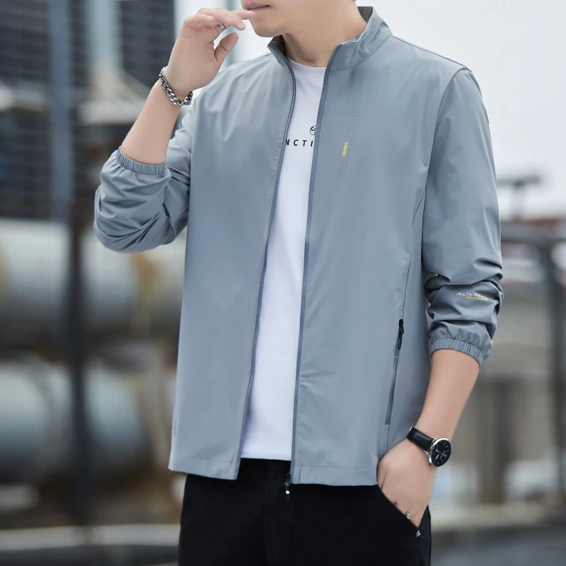 冰丝防晒衣男夏季轻薄透气速干户外钓鱼服立领外套防紫外线皮肤衣