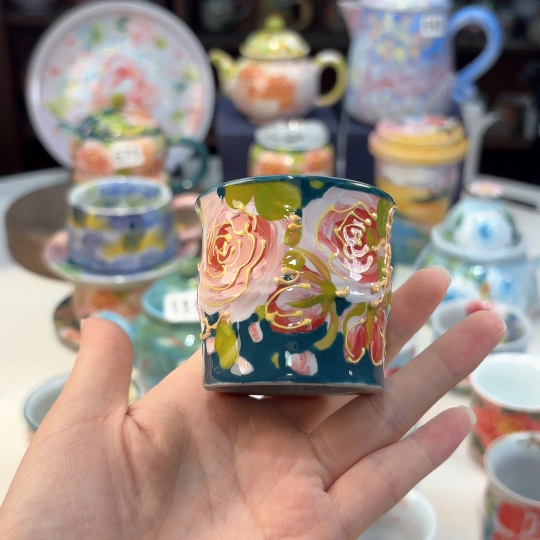 景德镇手绘高温釉下彩陶瓷茶具