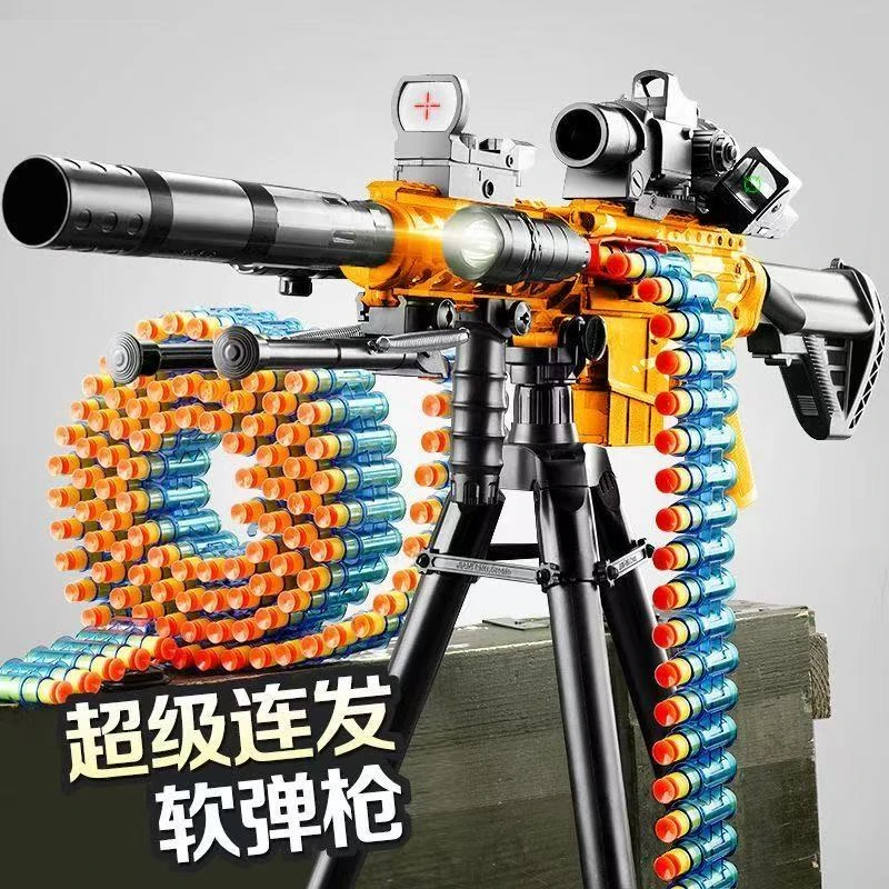 软弹枪M416电动连发高清倍镜真机关枪拉栓冲锋狙击枪男孩玩具模型
