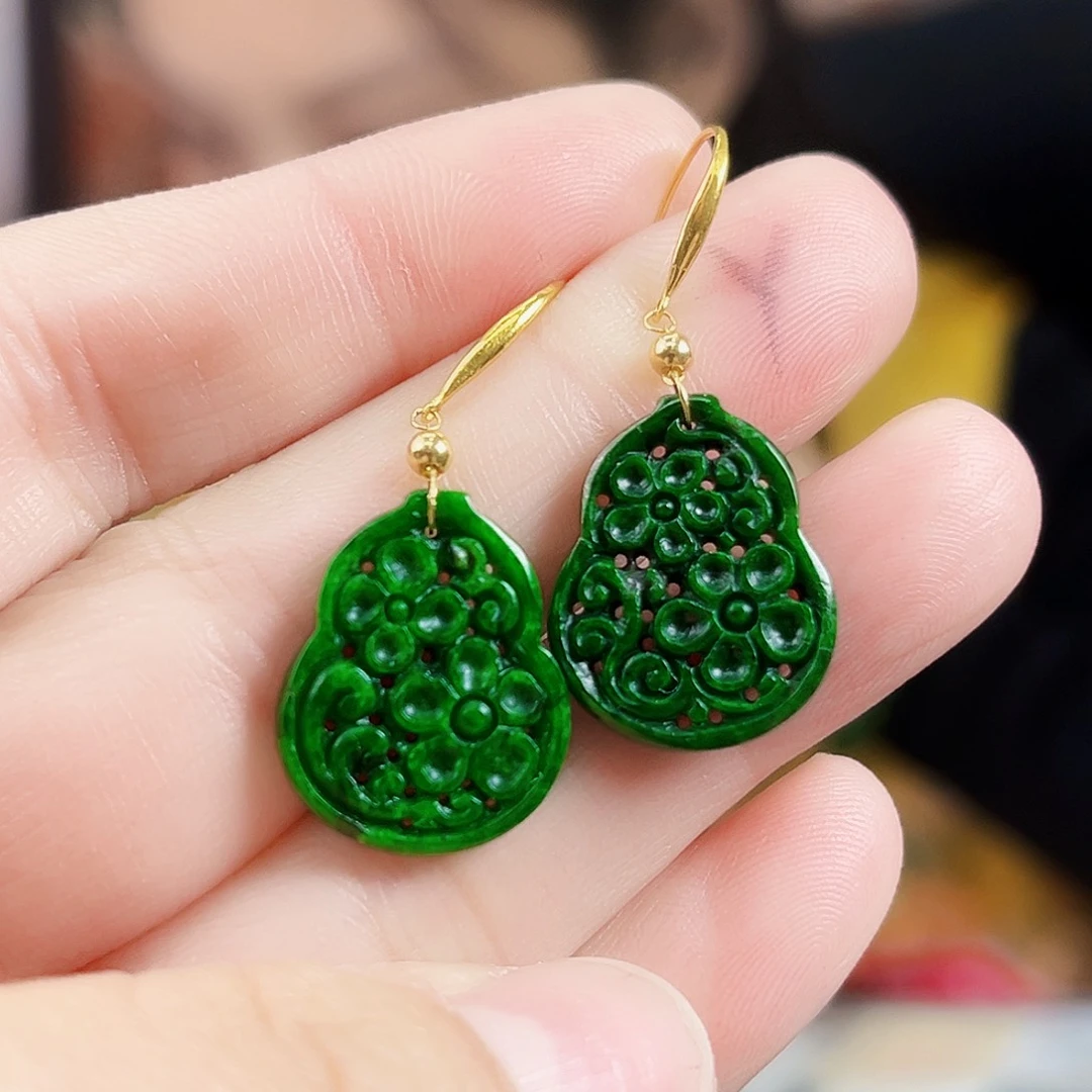 翡翠颈饰18K金镶嵌耳饰多样性发货