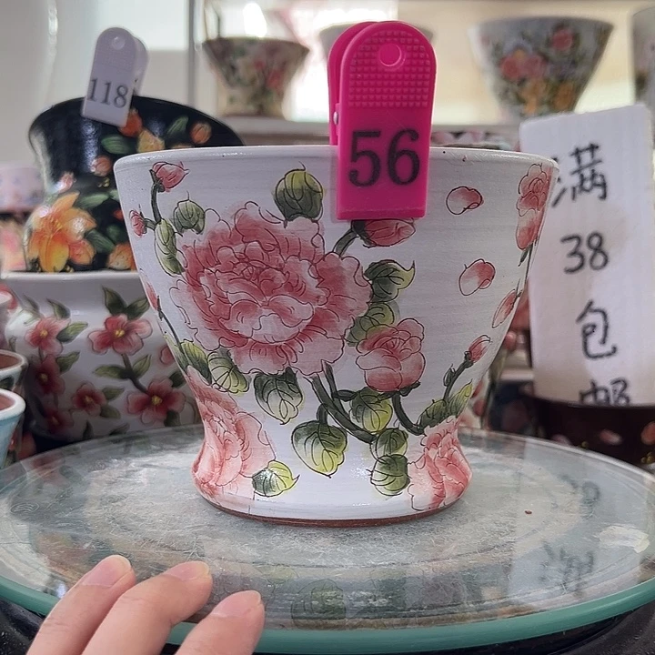 景德镇手绘花盆满38包邮偏远地区除外