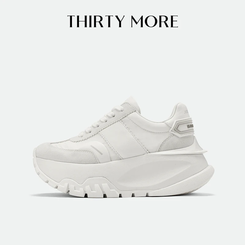 【奶油慕斯】ThirtyMore复古阿甘鞋春季新款厚底百搭小白鞋