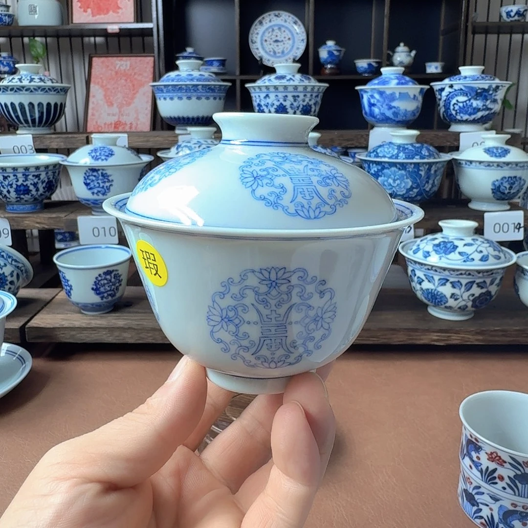 品***山景德镇手工手绘茶绘