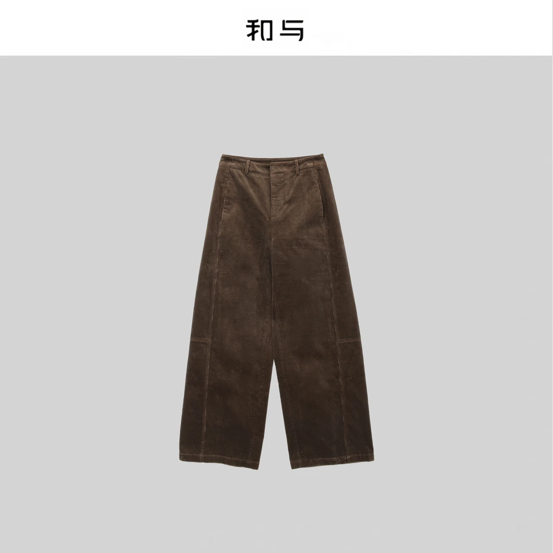和与｜弹力灯芯绒休闲直筒裤H53YUA10015