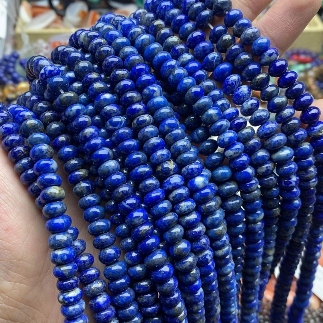 玛瑙/玉髓未镶嵌珠宝半成品一条天然8mm青金石隔片