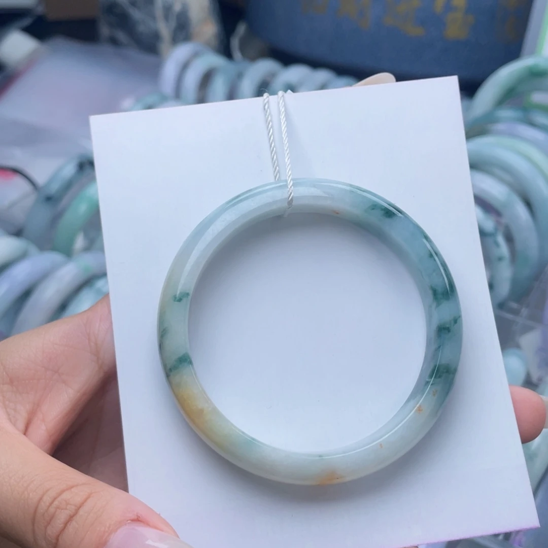 翡翠未镶嵌手镯55圈