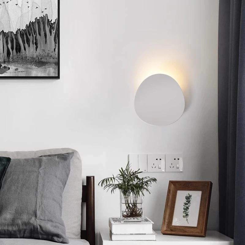 壁灯卧室床头灯简约现代客厅背景墙壁灯极简设计师创意黑白过道灯