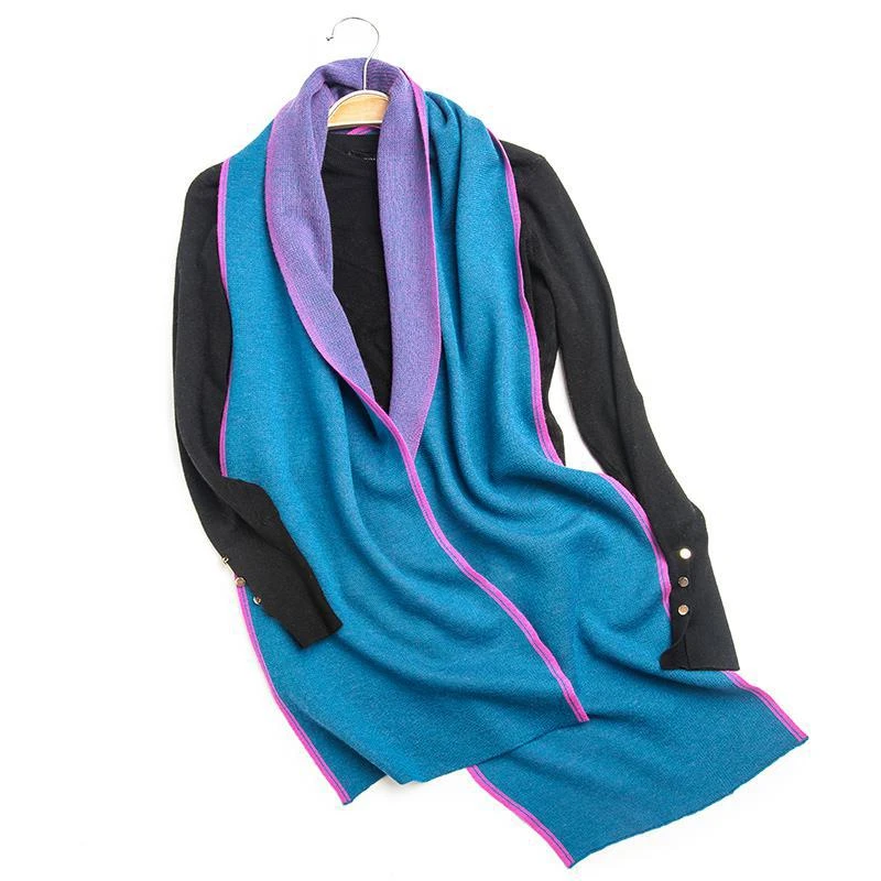 春季披肩羊毛双面针织女士围巾秋冬SWR0442多色