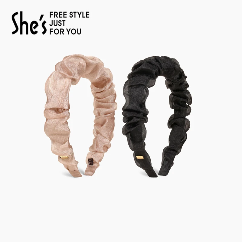 【福利款】shes经典延续系列浪漫褶皱发箍法式简约森系超仙网纱头箍