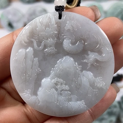 翡翠颈饰未镶嵌龙行天下福利